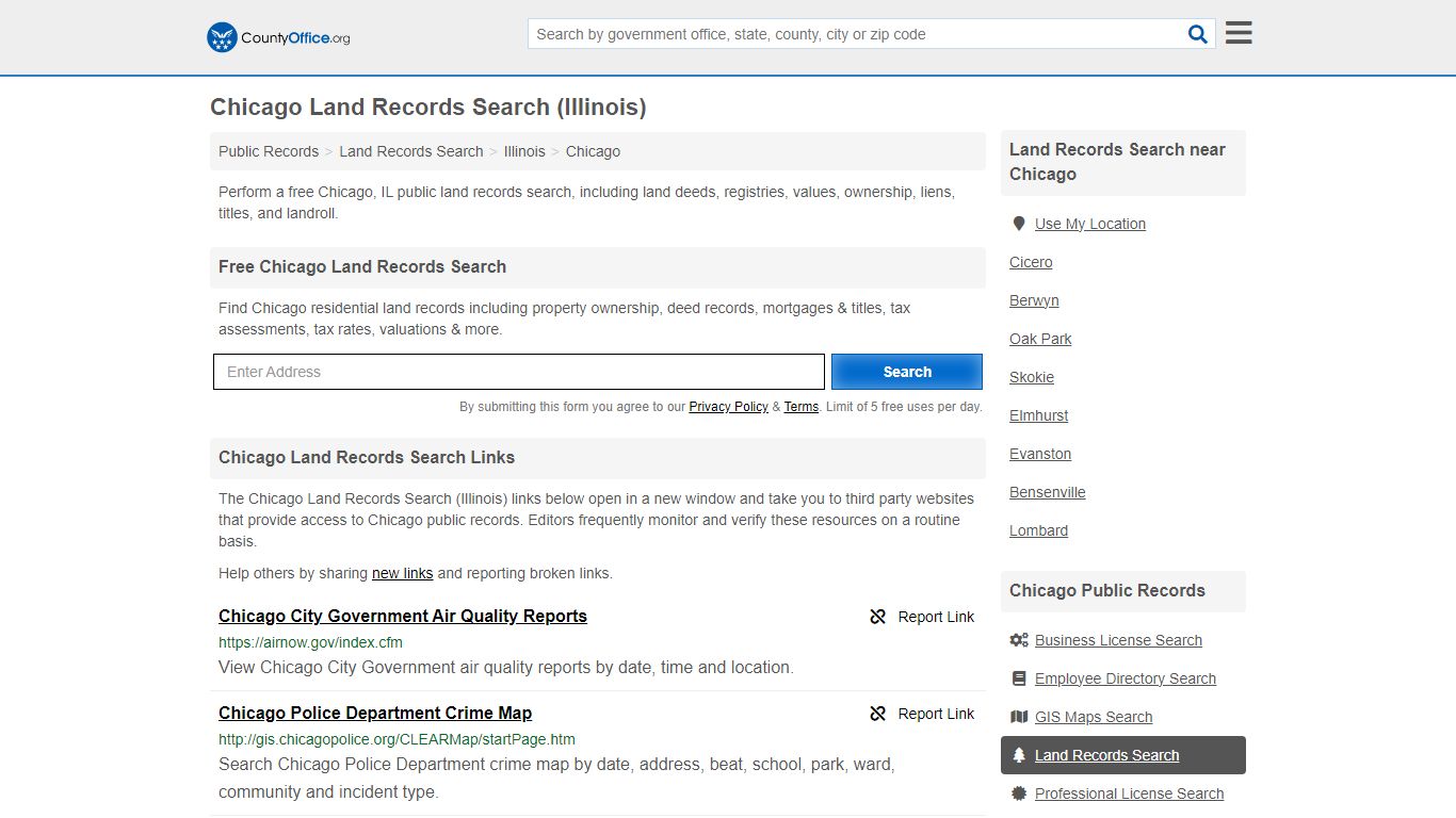 Chicago Land Records Search (Illinois) - County Office